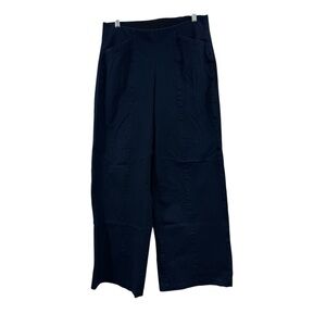 Old Navy High Waisted Pull On Pixie Wide Leg Trousers Pant Solid Navy Large Tall